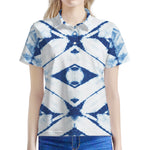Tie Dye Shibori Pattern Print Women's Polo Shirt