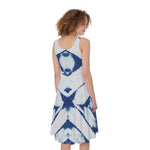 Tie Dye Shibori Pattern Print Women's Sleeveless Dress