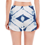 Tie Dye Shibori Pattern Print Women's Split Running Shorts