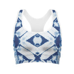 Tie Dye Shibori Pattern Print Women's Sports Bra