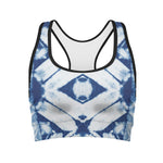 Tie Dye Shibori Pattern Print Women's Sports Bra