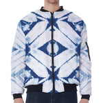 Tie Dye Shibori Pattern Print Zip Sleeve Bomber Jacket