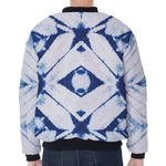 Tie Dye Shibori Pattern Print Zip Sleeve Bomber Jacket