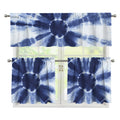 Tie Dye Shibori Print 3 Piece Kitchen Curtains