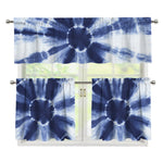 Tie Dye Shibori Print 3 Piece Kitchen Curtains