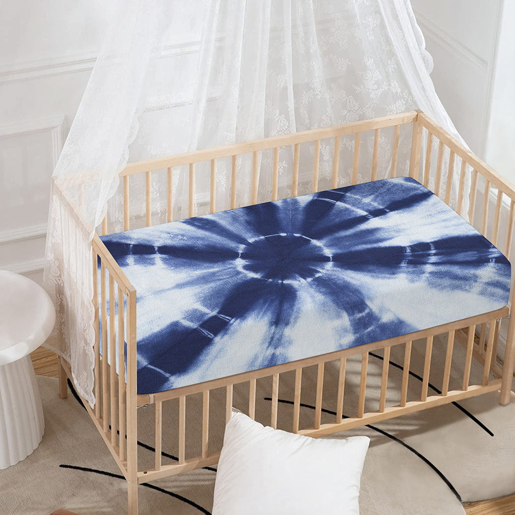Tie Dye Shibori Print Baby Crib Sheet