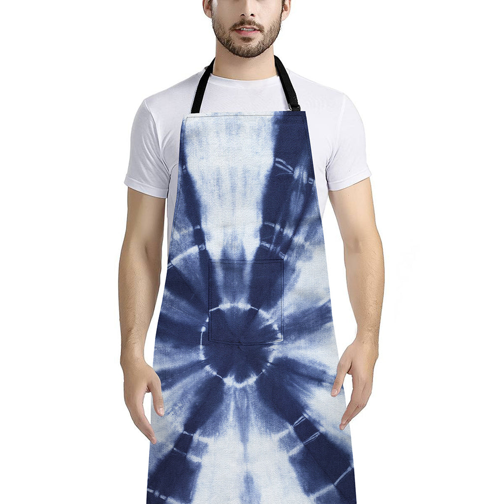 Tie Dye Shibori Print Bib Apron With Pocket