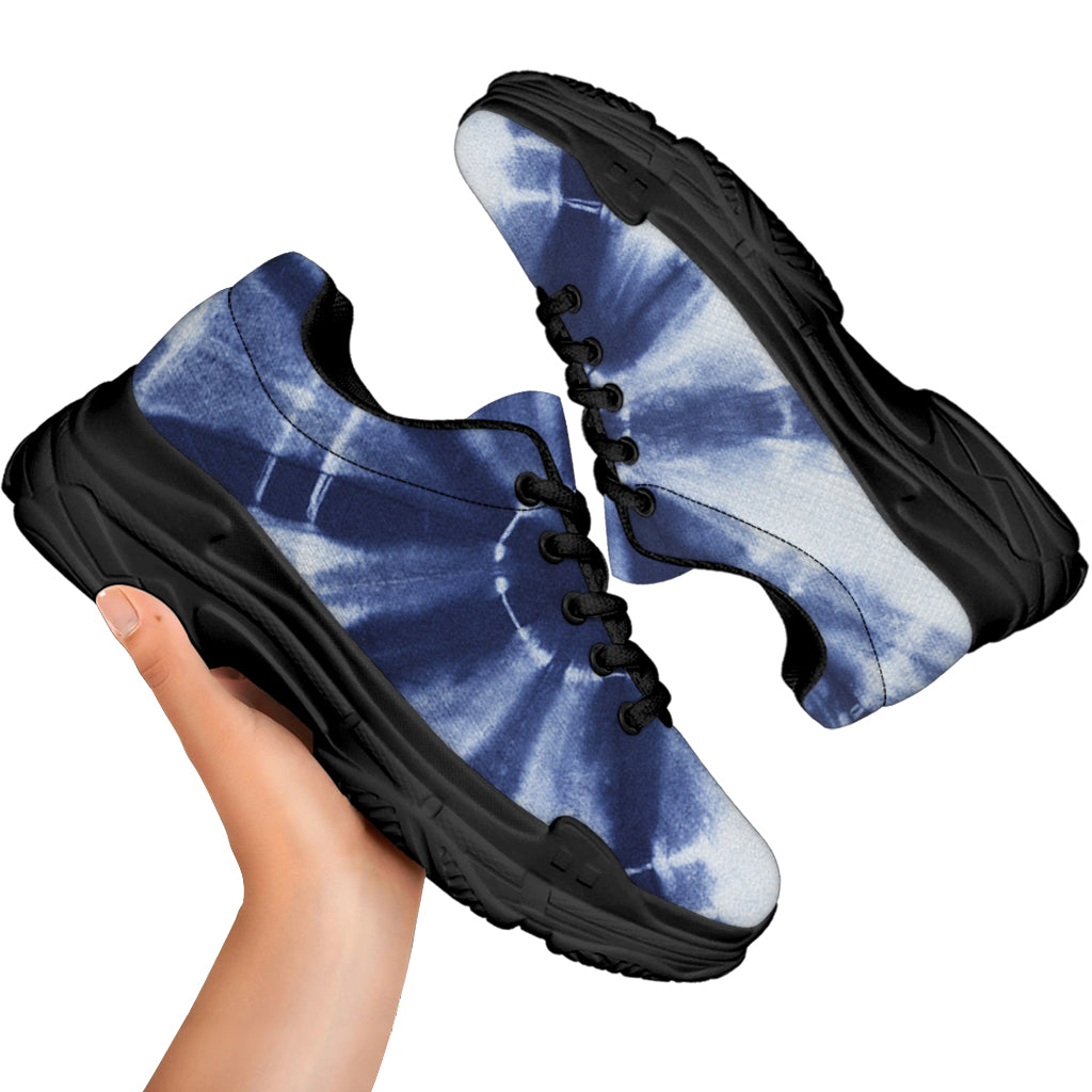 Tie Dye Shibori Print Black Chunky Shoes