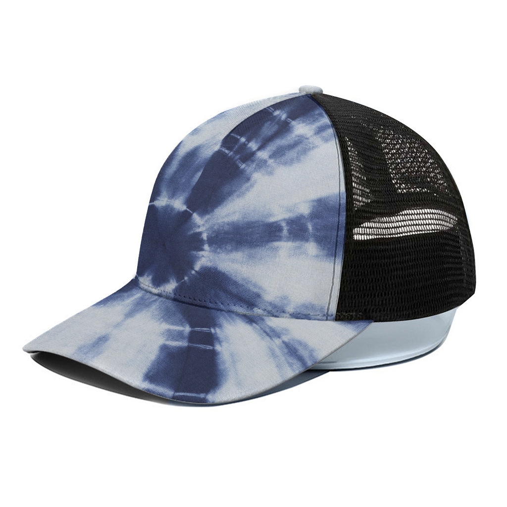 Tie Dye Shibori Print Black Mesh Trucker Cap