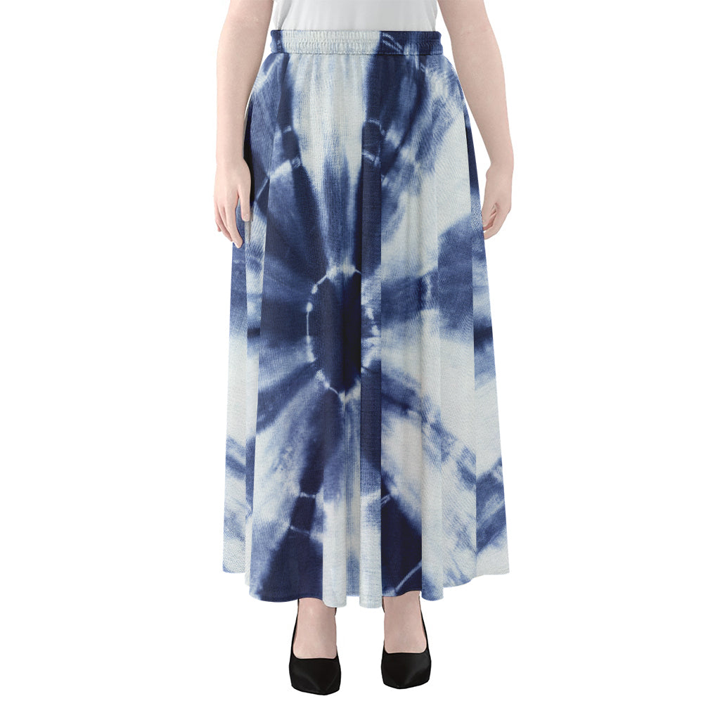 Tie Dye Shibori Print Chiffon Maxi Skirt