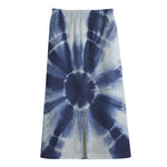 Tie Dye Shibori Print Cotton Front Slit Maxi Skirt