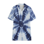 Tie Dye Shibori Print Cotton Hawaiian Shirt