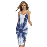 Tie Dye Shibori Print Cross Back Cami Dress
