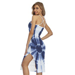 Tie Dye Shibori Print Cross Back Cami Dress
