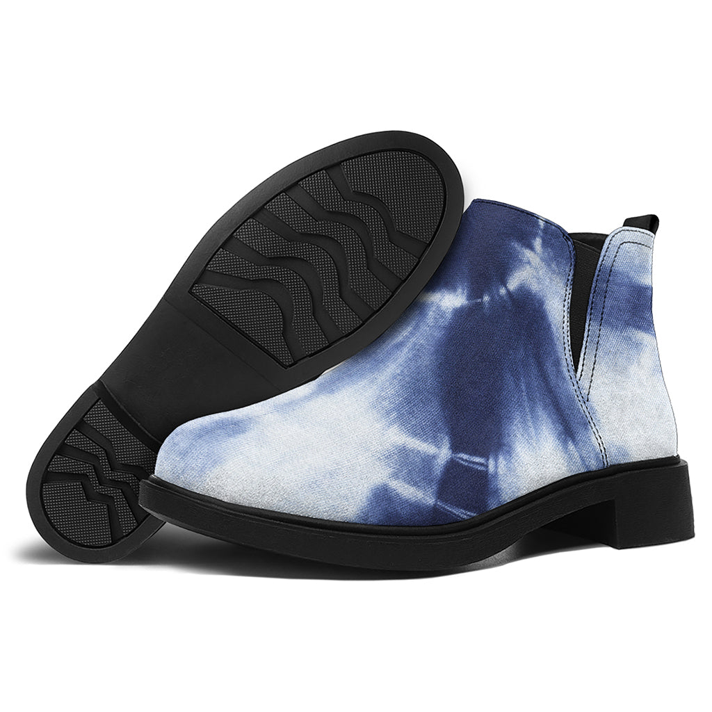 Tie Dye Shibori Print Flat Ankle Boots