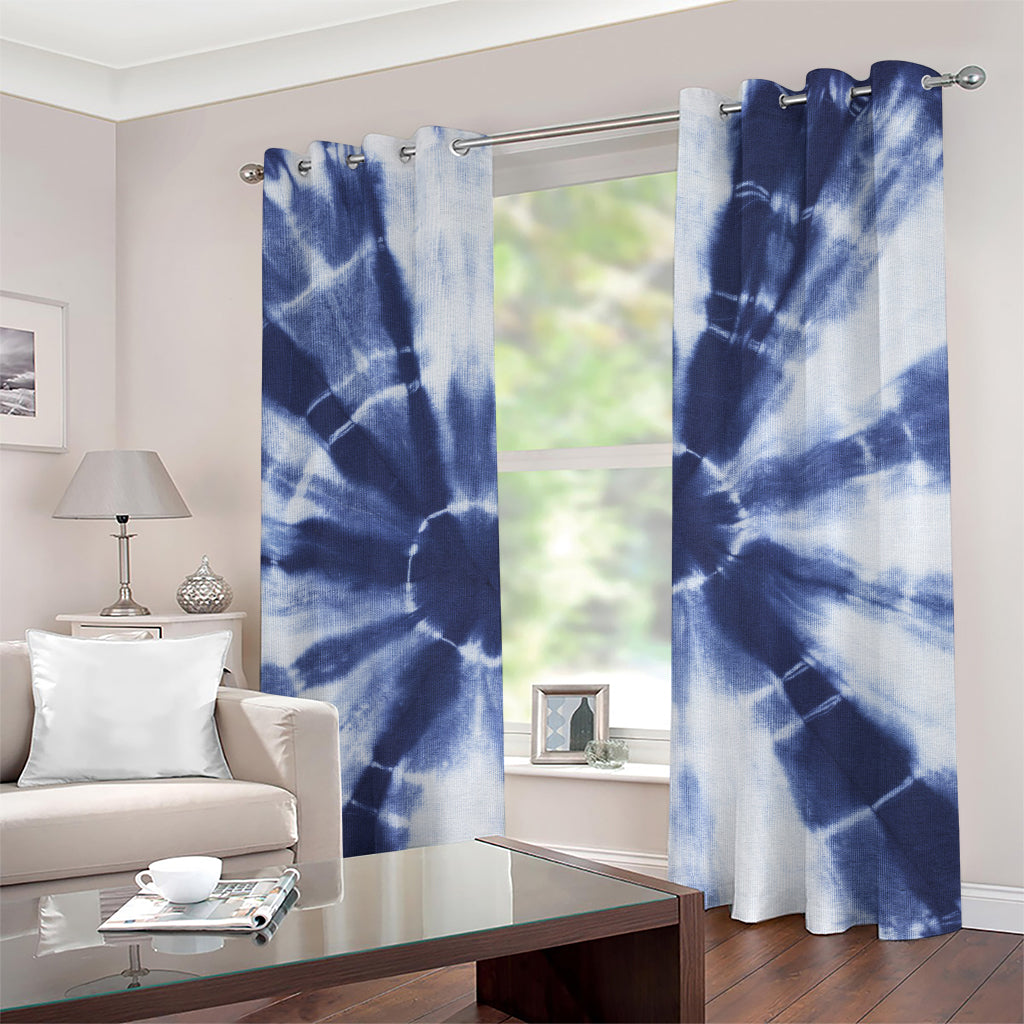 Tie Dye Shibori Print Grommet Curtains