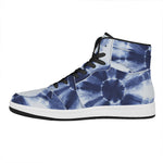 Tie Dye Shibori Print High Top Leather Sneakers