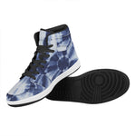 Tie Dye Shibori Print High Top Leather Sneakers