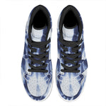 Tie Dye Shibori Print High Top Leather Sneakers