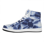 Tie Dye Shibori Print High Top Leather Sneakers