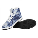 Tie Dye Shibori Print High Top Leather Sneakers