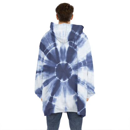 Tie Dye Shibori Print Hoodie Blanket