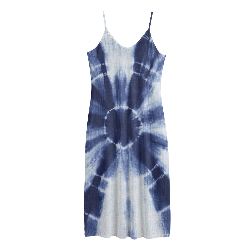 Tie Dye Shibori Print Jersey Midi Cami Dress