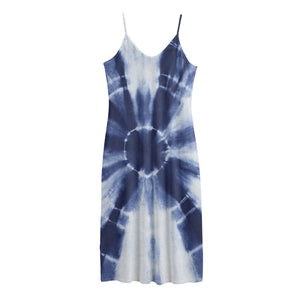 Tie Dye Shibori Print Jersey Midi Cami Dress