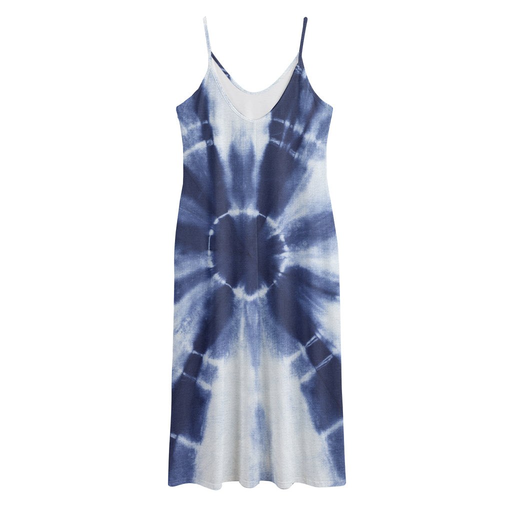 Tie Dye Shibori Print Jersey Midi Cami Dress