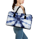 Tie Dye Shibori Print Leather Duffle Bag