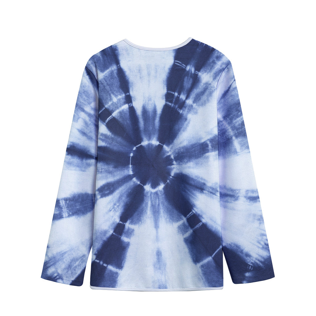 Tie Dye Shibori Print Long Sleeve Short Coat