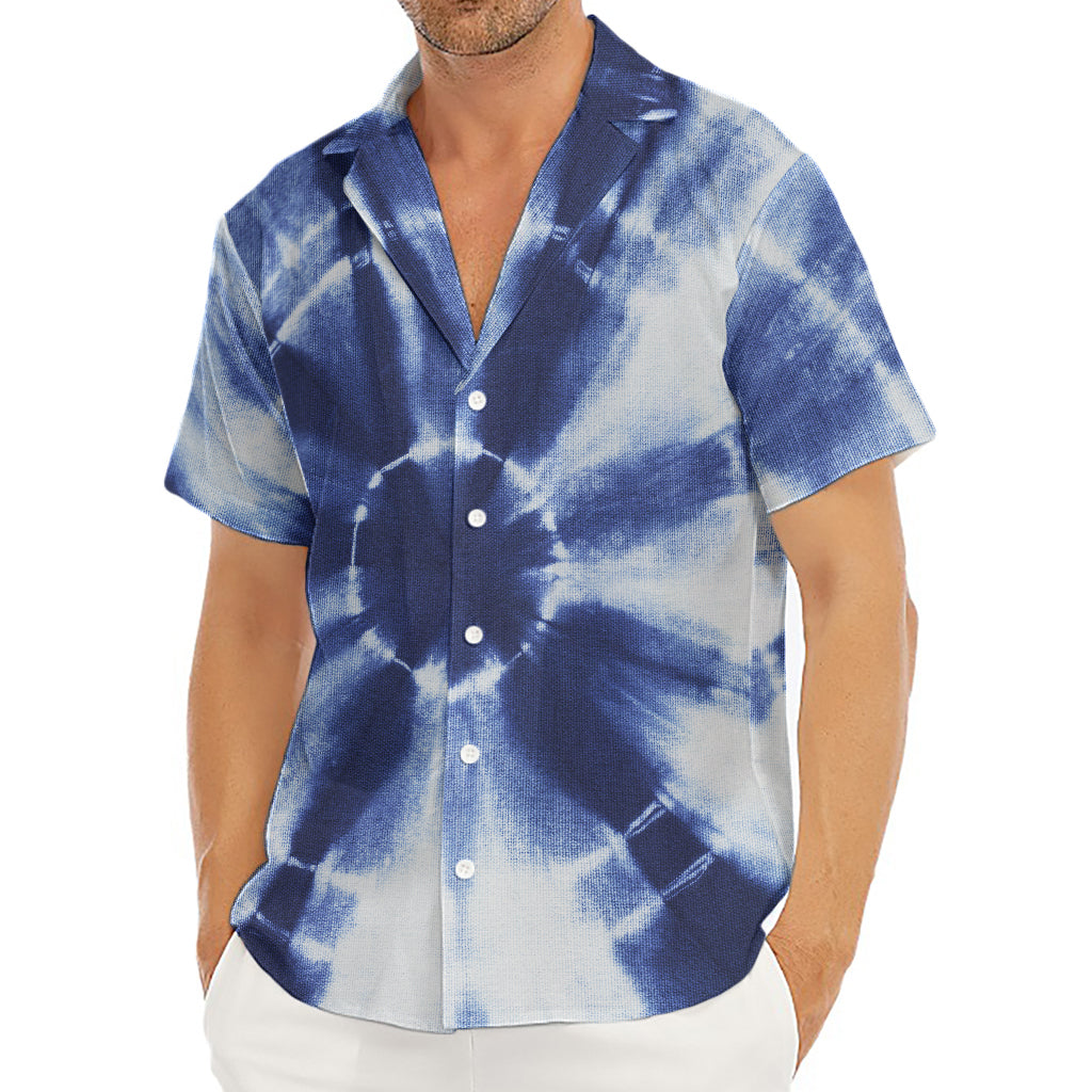 Tie Dye Shibori Print Men's Deep V-Neck Shirt