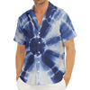 Tie Dye Shibori Print Men's Deep V-Neck Shirt