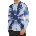 Tie Dye Shibori Print Men's Long Sleeve Rash Guard