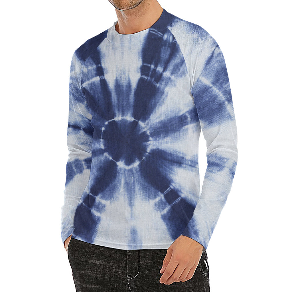 Tie Dye Shibori Print Men's Long Sleeve Rash Guard