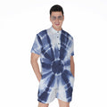 Tie Dye Shibori Print Men's Romper