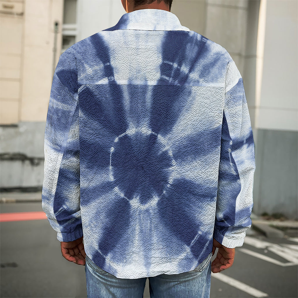 Tie Dye Shibori Print Men's Shirt Jacket