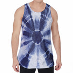 Tie Dye Shibori Print Men's Velvet Tank Top