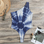 Tie Dye Shibori Print One Shoulder Bodysuit