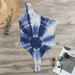 Tie Dye Shibori Print One Shoulder Bodysuit