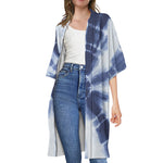 Tie Dye Shibori Print Open Front Beach Cover Up