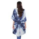 Tie Dye Shibori Print Open Front Beach Cover Up