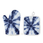 Tie Dye Shibori Print Oven Mitt And Pot Holder Set