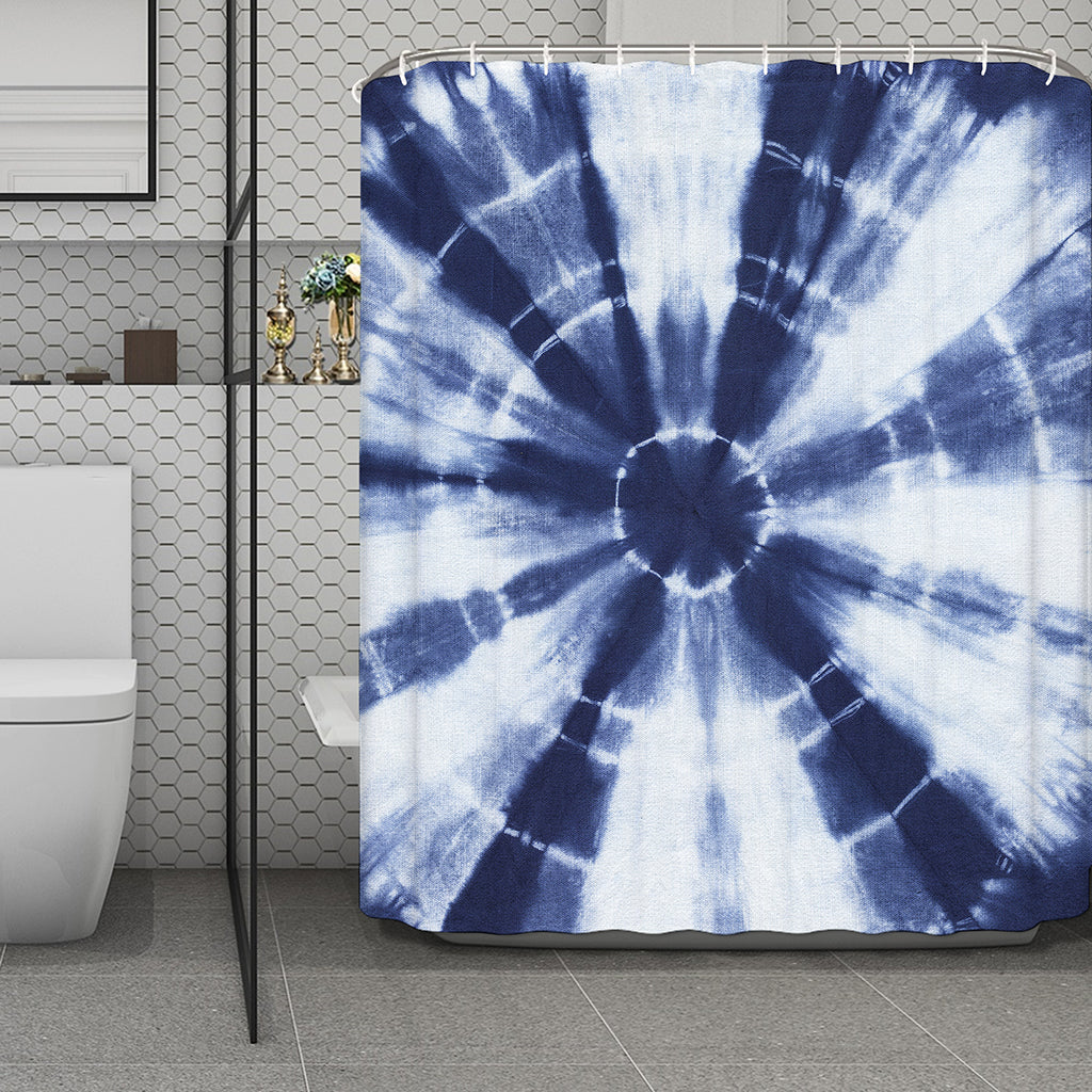 Tie Dye Shibori Print Polyester Shower Curtain