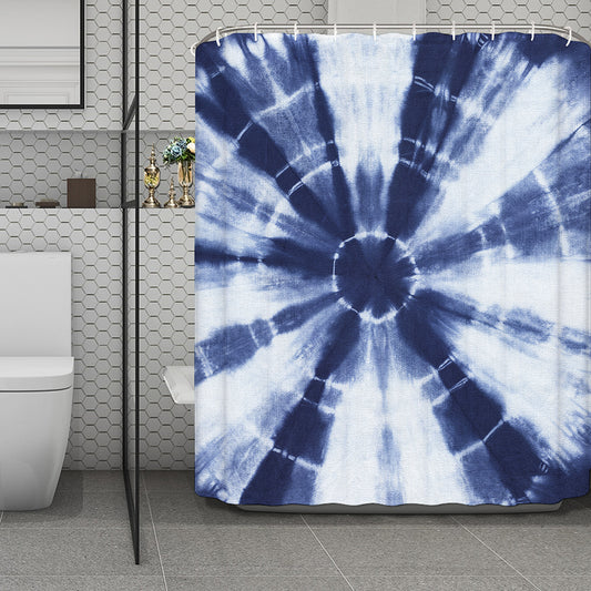 Tie Dye Shibori Print Polyester Shower Curtain