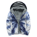 Tie Dye Shibori Print Sherpa Lined Zip Up Hoodie