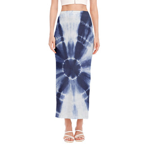 Tie Dye Shibori Print Side Slit Maxi Skirt