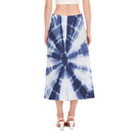 Tie Dye Shibori Print Side Slit Midi Skirt