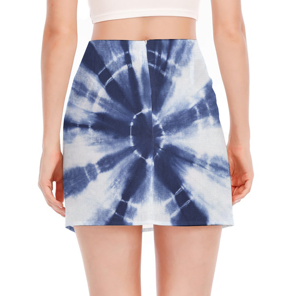 Tie Dye Shibori Print Side Slit Mini Skirt