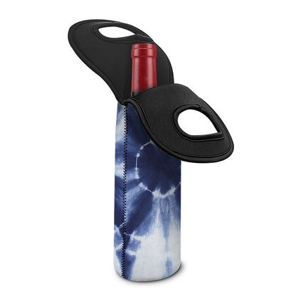 Tie Dye Shibori Print Single Neoprene Wine Tote